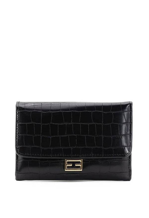 Billetera Corta con Efecto Croco