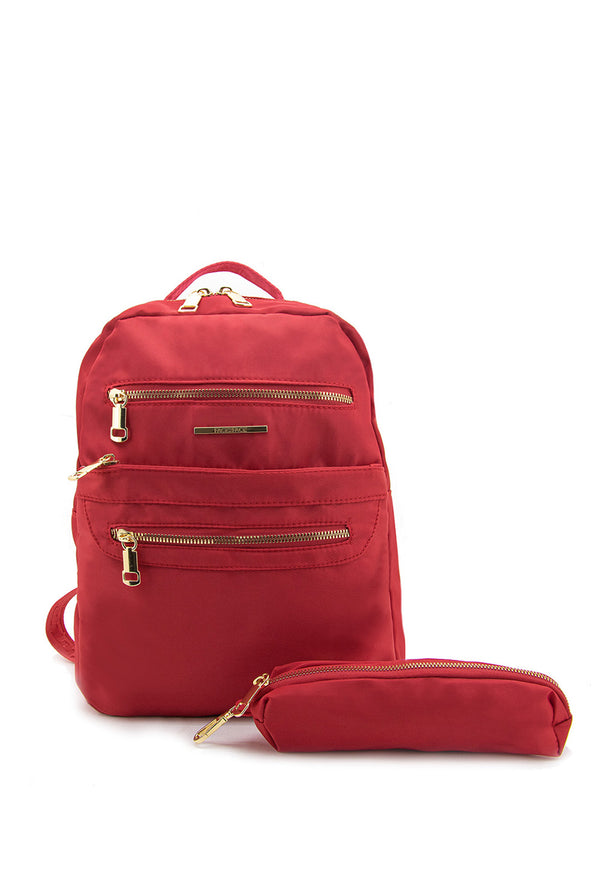 Morral en Nylon con Cierres Frontales y Cartuchera