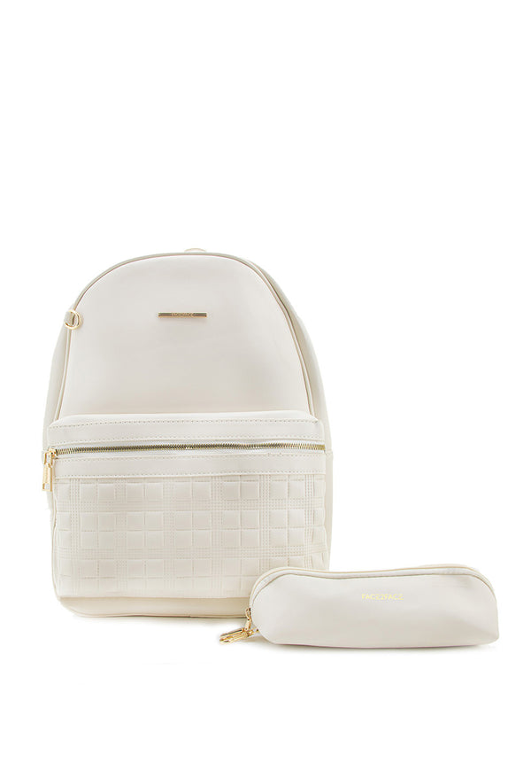 Morral Grande con Textura en Bolsillo Frontal, Incluye Cartuchera