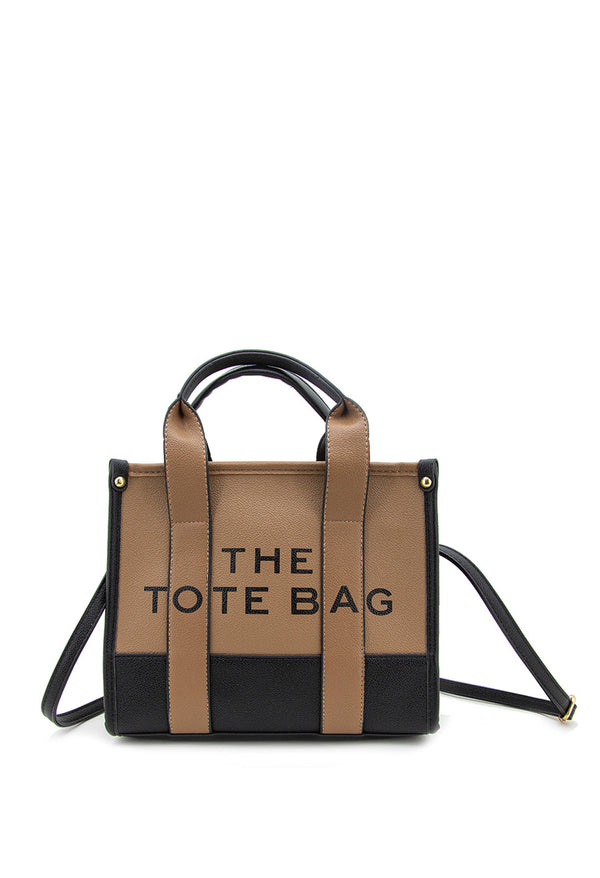 Bandolera Tote con Combinación en Contraste