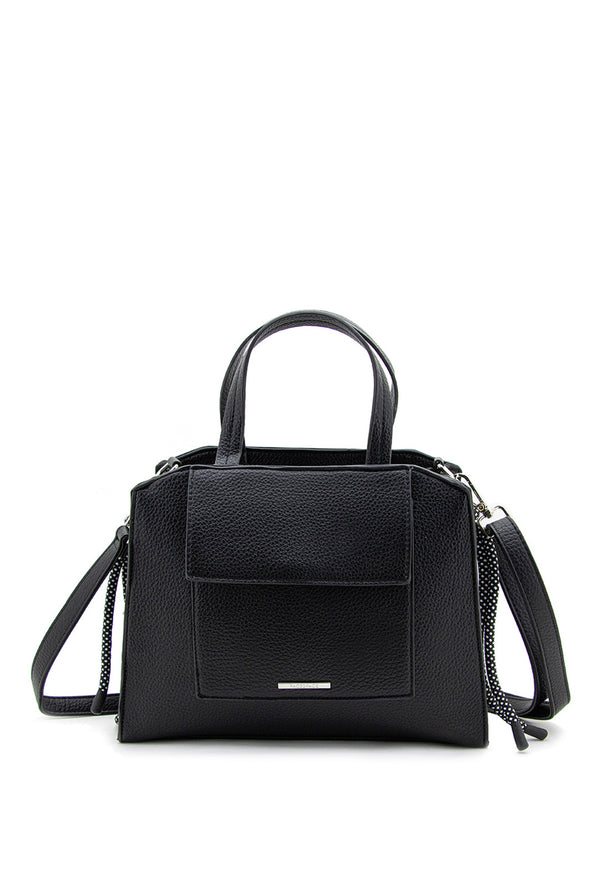 Bolso Tote con Bolsillo Frontal y Llavero Decorativo