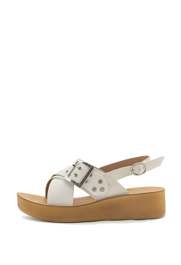 Sandalias Medio Altas con Diseño Entrelazado y Detalles Metálicos