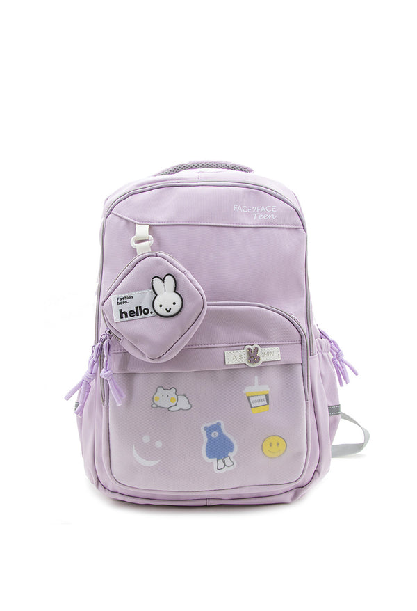Morral de Tela con Monedero y Detalles en el Bolsillo